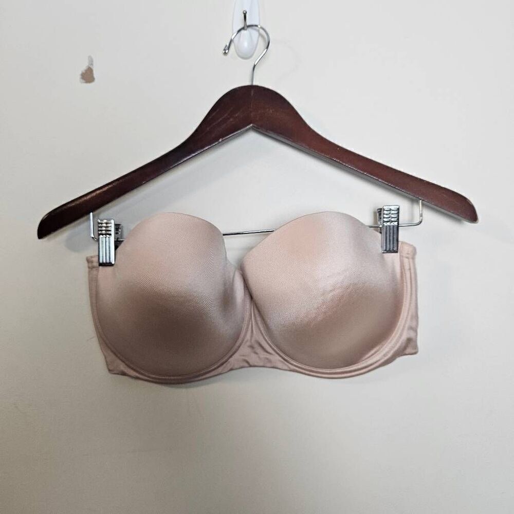 Wacoal 85485 Vintage Bodysuede Strapless Bra 36DD Nude